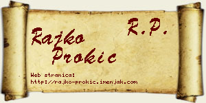Rajko Prokić vizit kartica